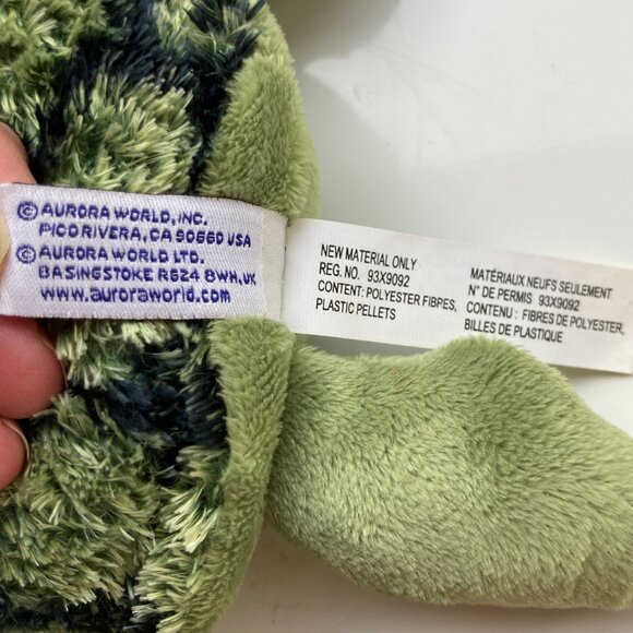 Vintage Aurora Green Sea Turtle Plush Stuffed Animal Plush Big Eyes Cute 10" - Picture 10 of 12